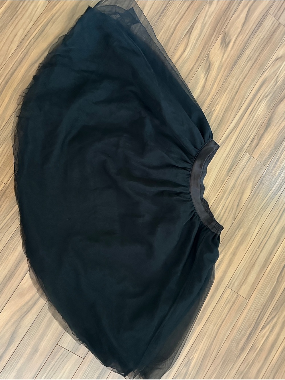Black Circle Tulle Skirt with Elastic Waist